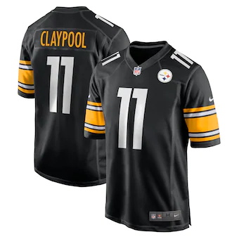 mens nike chase claypool black pittsburgh steelers game tea